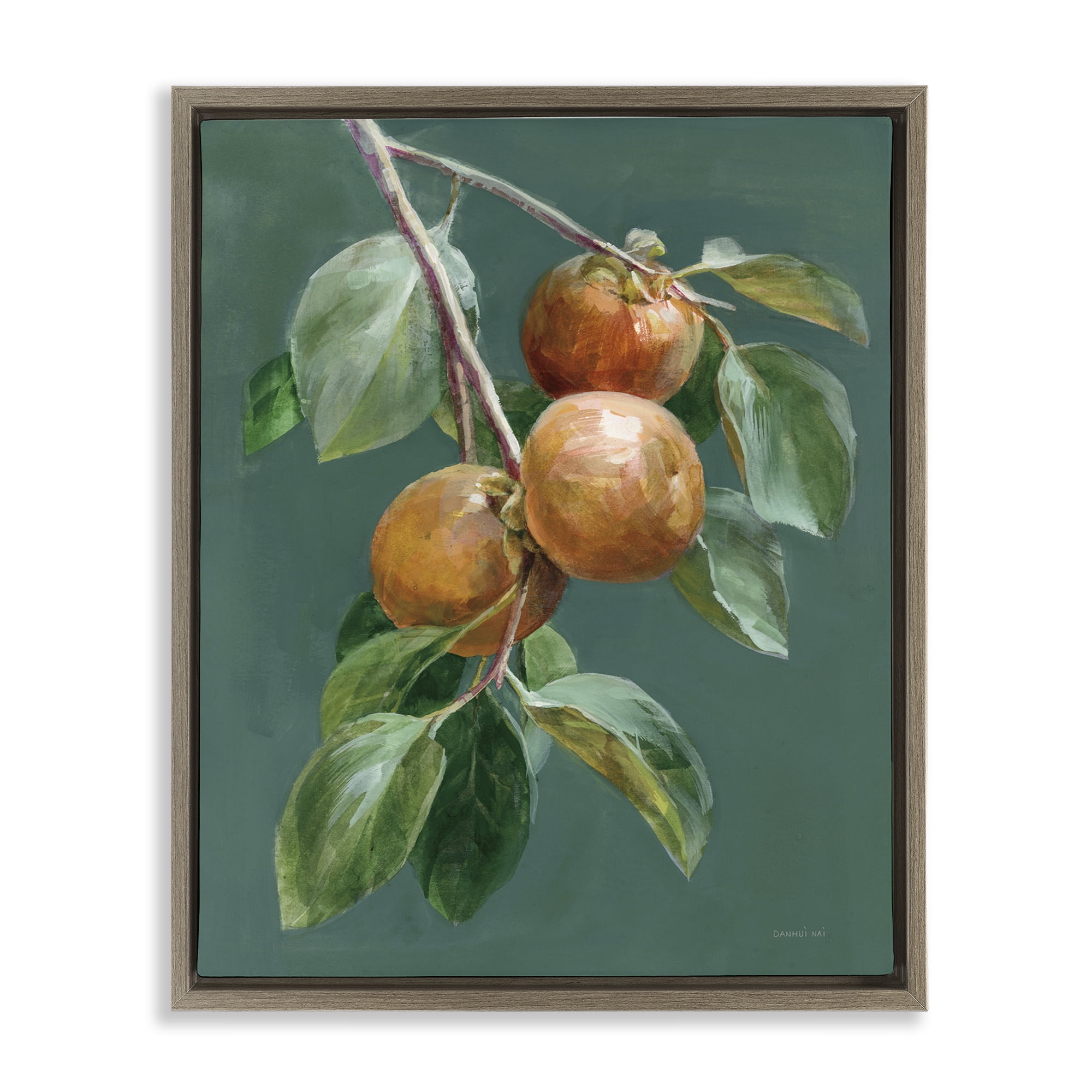 Stupell Industries Autumn Harvest Fruits Food & Beverage Painting Brown Floater Framed Canvas Art Print Wall Art, 17 x 21