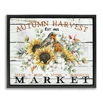 Stupell Industries Autumn Harvest Market Holiday Painting Black Floater Framed Canvas Art Prints Wall Art, 21 x 17