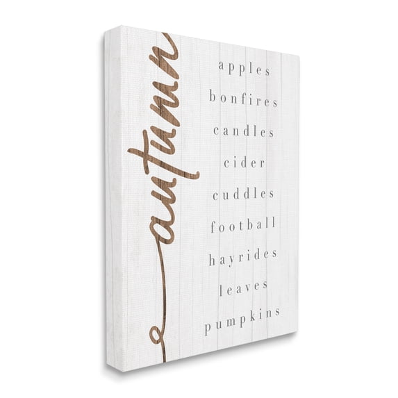 Stupell Industries Autumn Harvest Season Checklist Country Charm Canvas Wall Art, 30 x 40, Design by Daphne Polselli