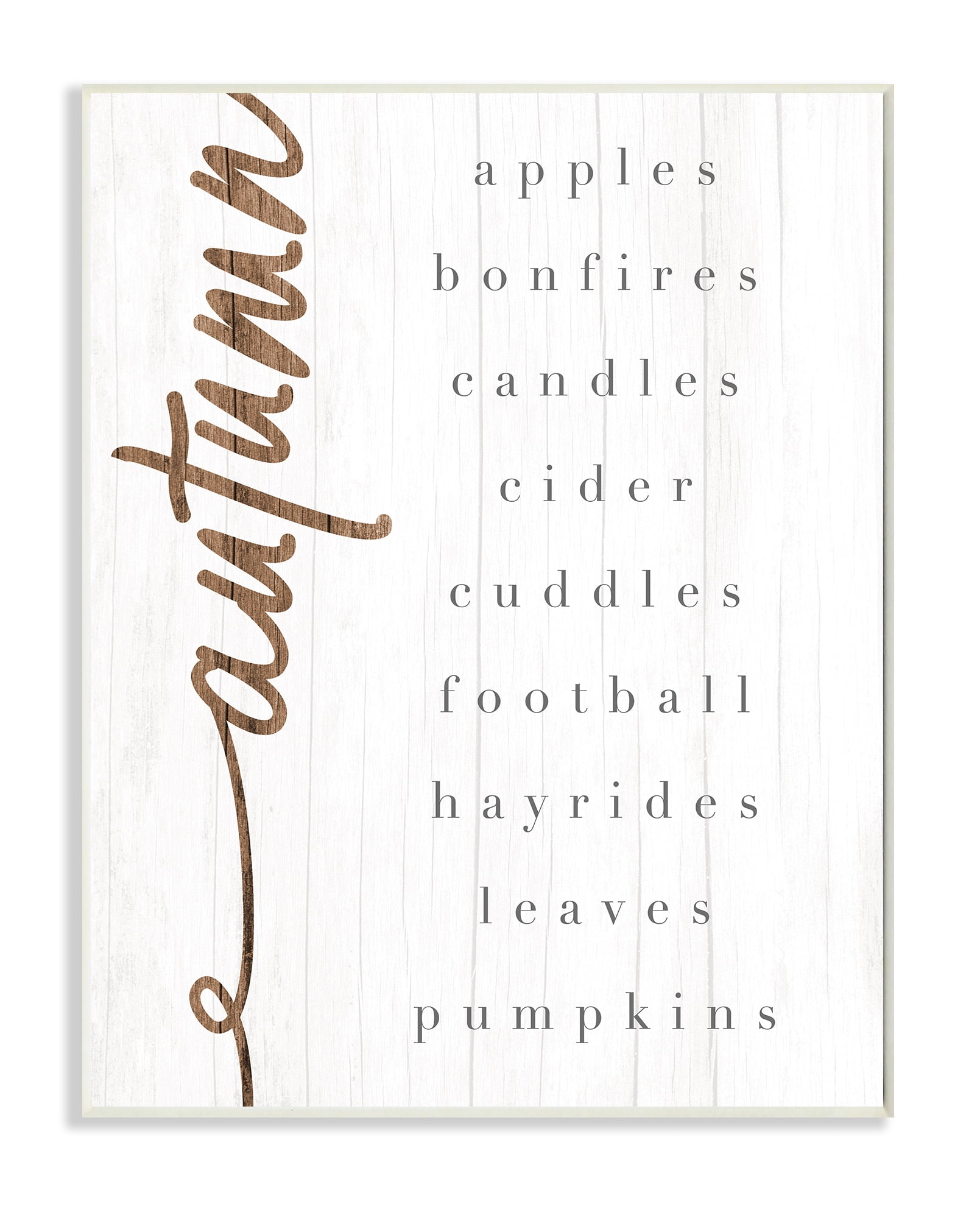 Stupell Industries Autumn Harvest Season Checklist Country Charm Wall Plaque, 13 x 19, Design by Daphne Polselli