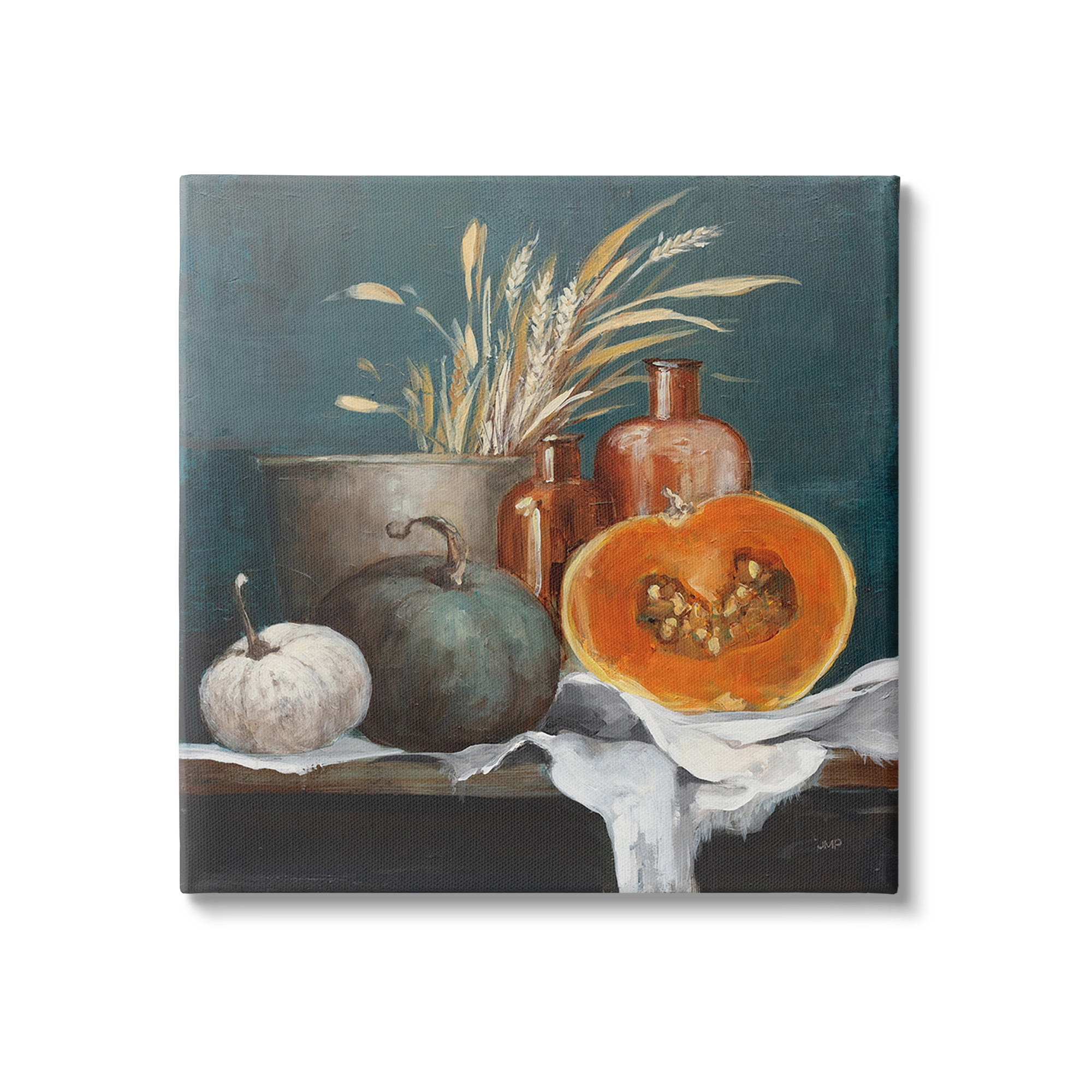 Stupell Industries Autumn Harvest Still Life Botanical & Floral Painting Gallery Wrapped Canvas Art Print Wall Art, 17 x 17