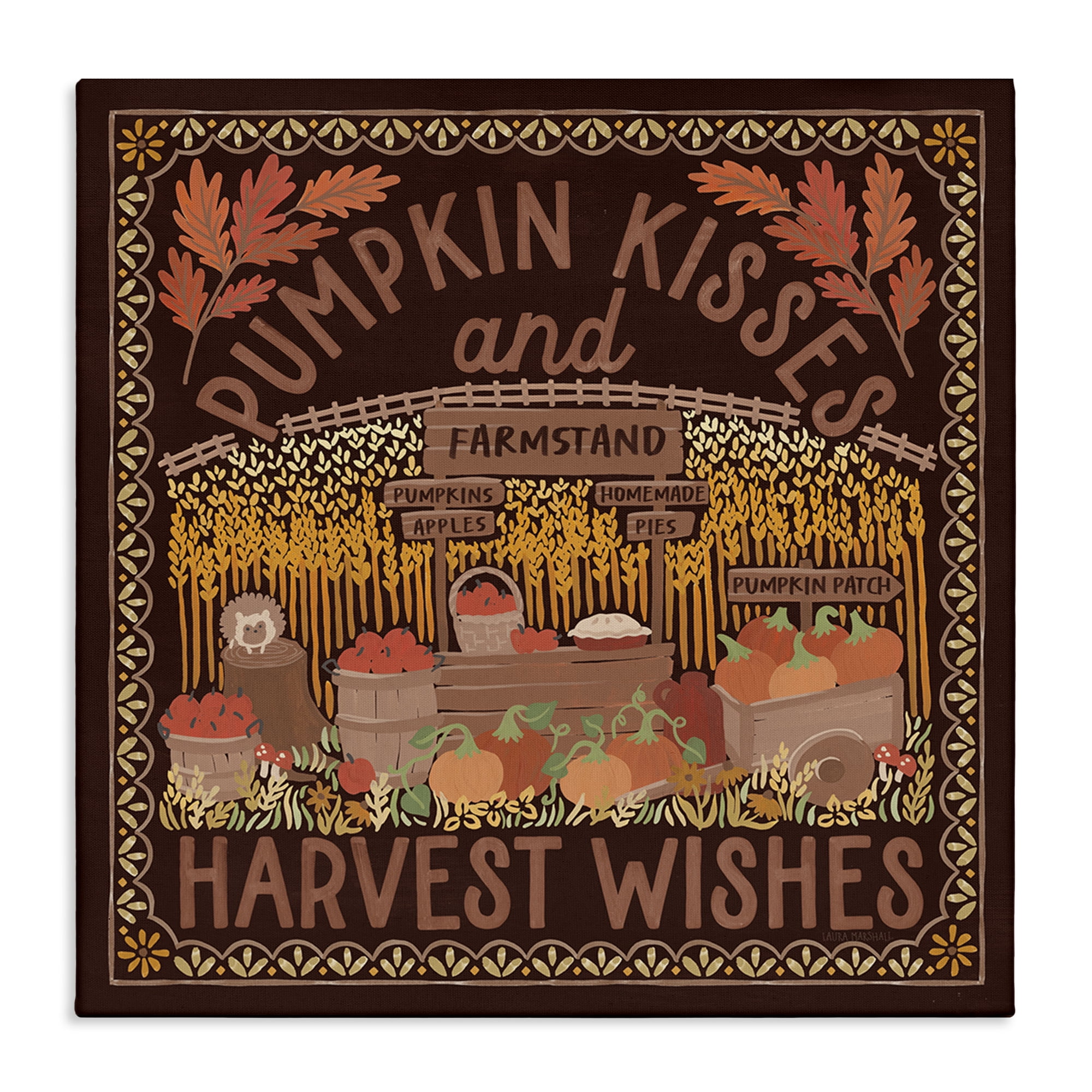 Stupell Industries Autumn Harvest Wishes Landscape Painting Gallery Wrapped Canvas Art Print Wall Art, 30 x 30