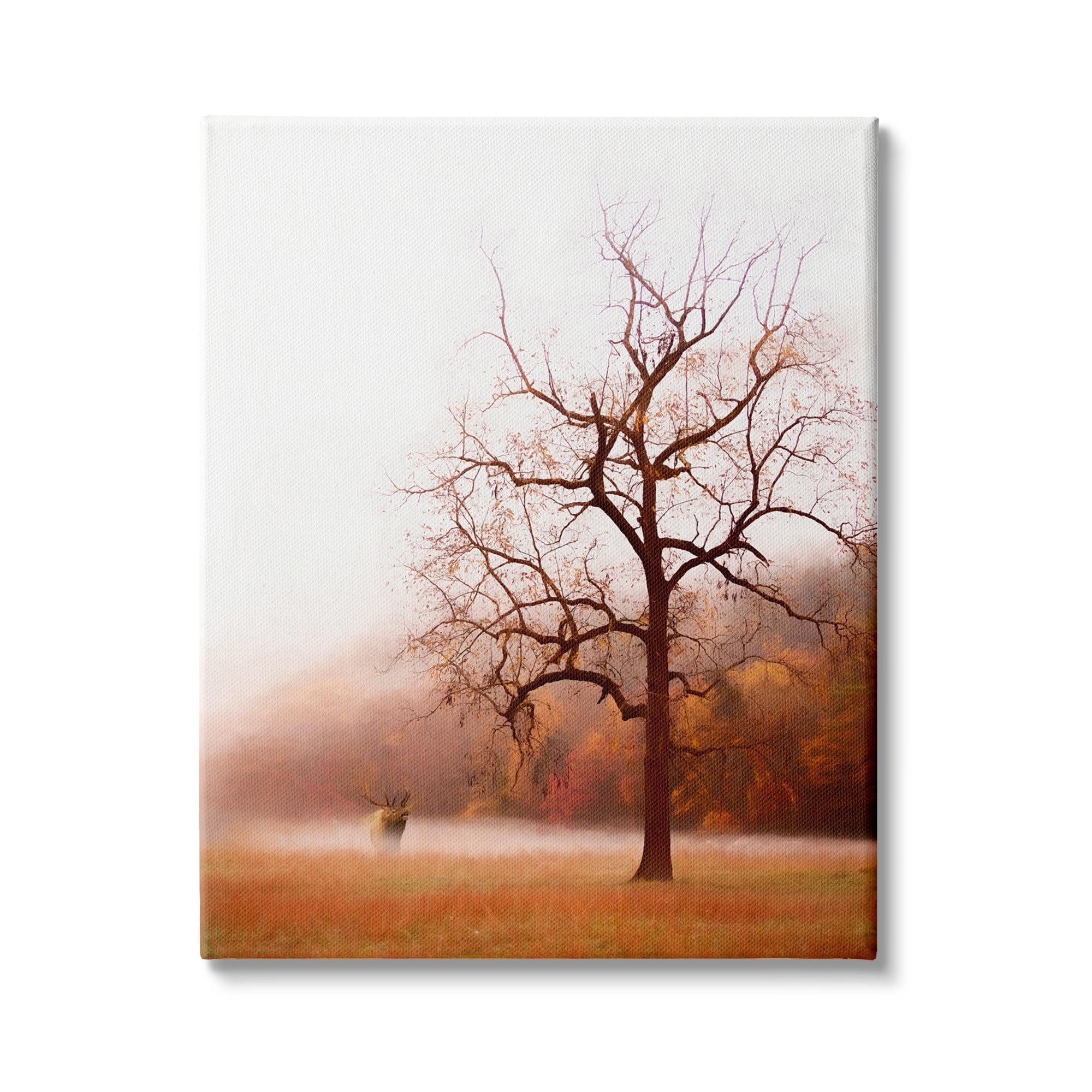 Stupell Industries Autumn Meadow Wilderness Landscape Moose Elk Red Orange, 30 x 40,Design by PHBurchett