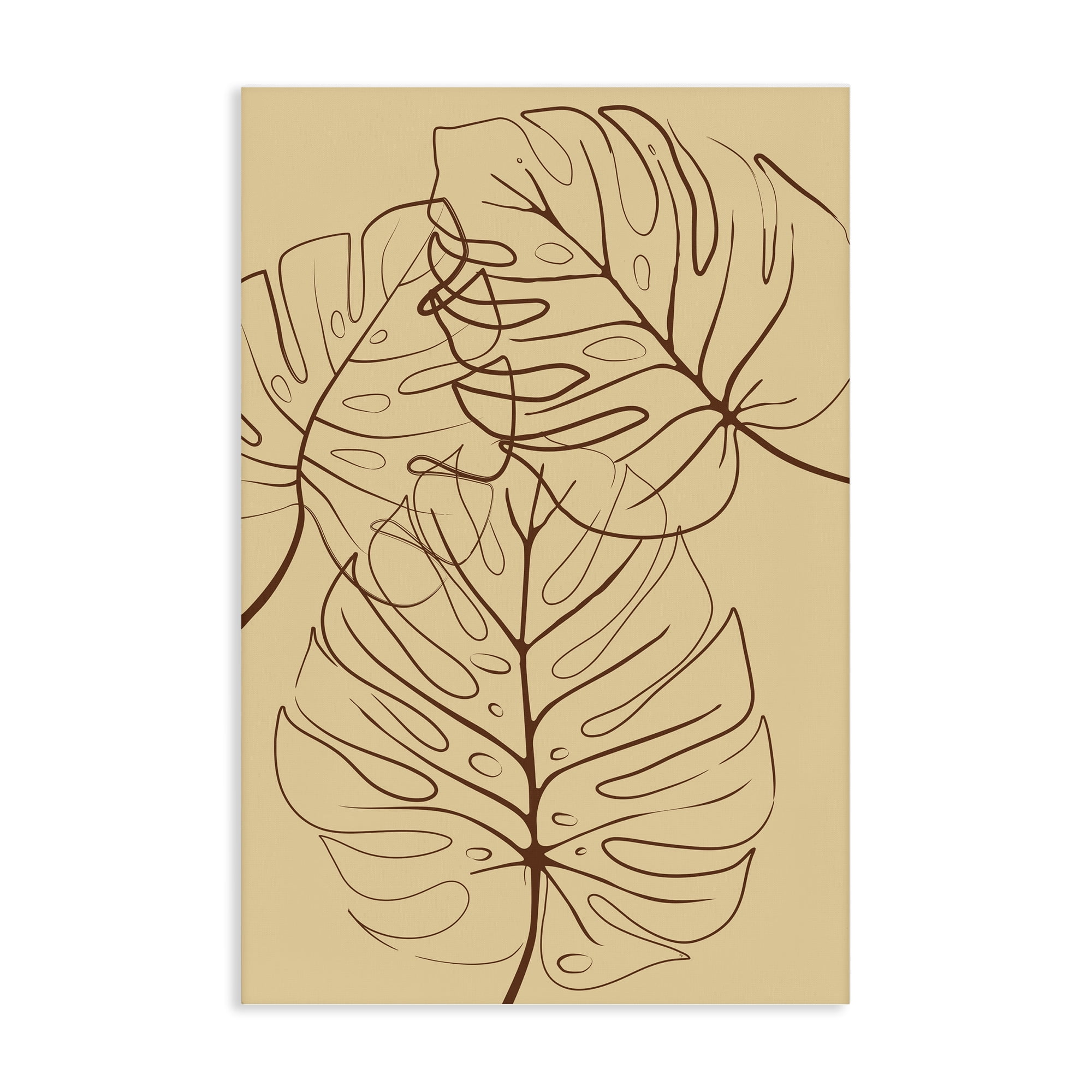 Stupell Industries Autumn Monstera Leaf Contour Canvas Wall Art, design by Martina Pavlova