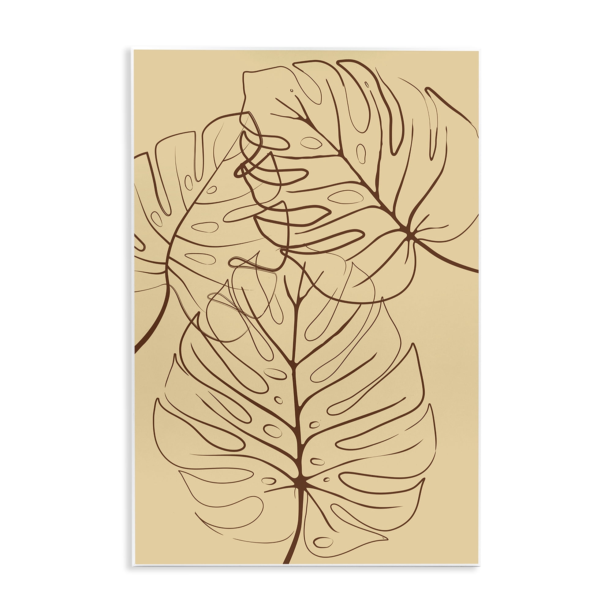 Stupell Industries Autumn Monstera Leaf Contour Wall Plaque Art, design by Martina Pavlova