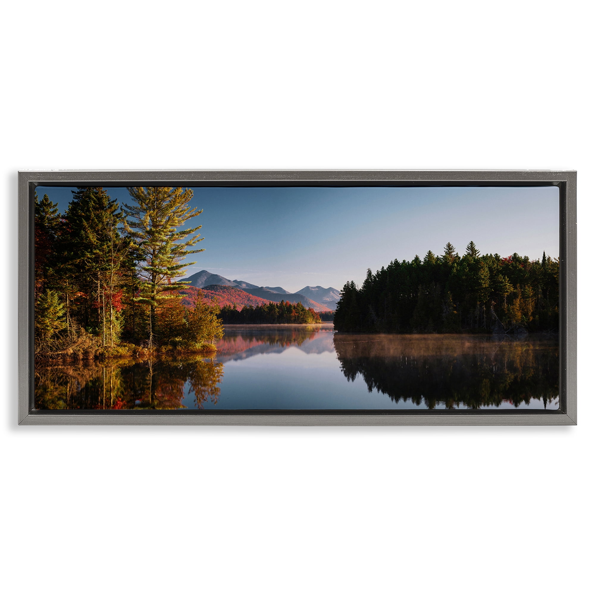 Stupell Industries Autumn Morning Reflection Gray Framed Floater Canvas Wall Art, design by Jonathan Zaharek