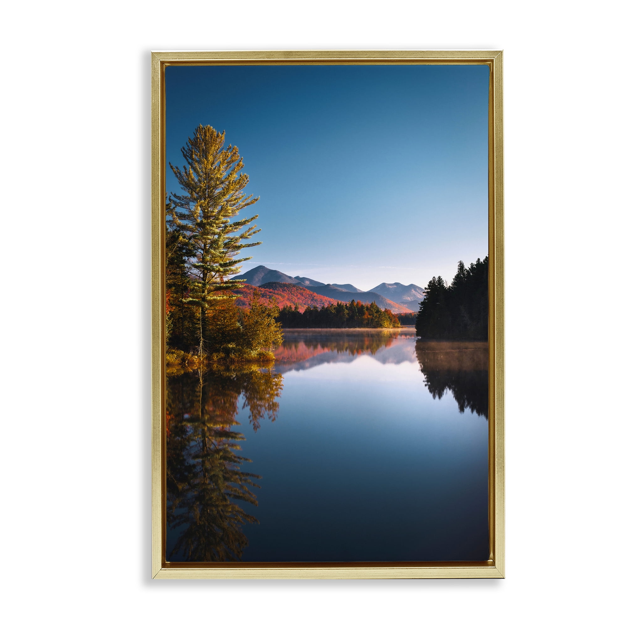 Stupell Industries Autumn Morning Wilderness Gold Framed Floater Canvas Wall Art, design by Jonathan Zaharek