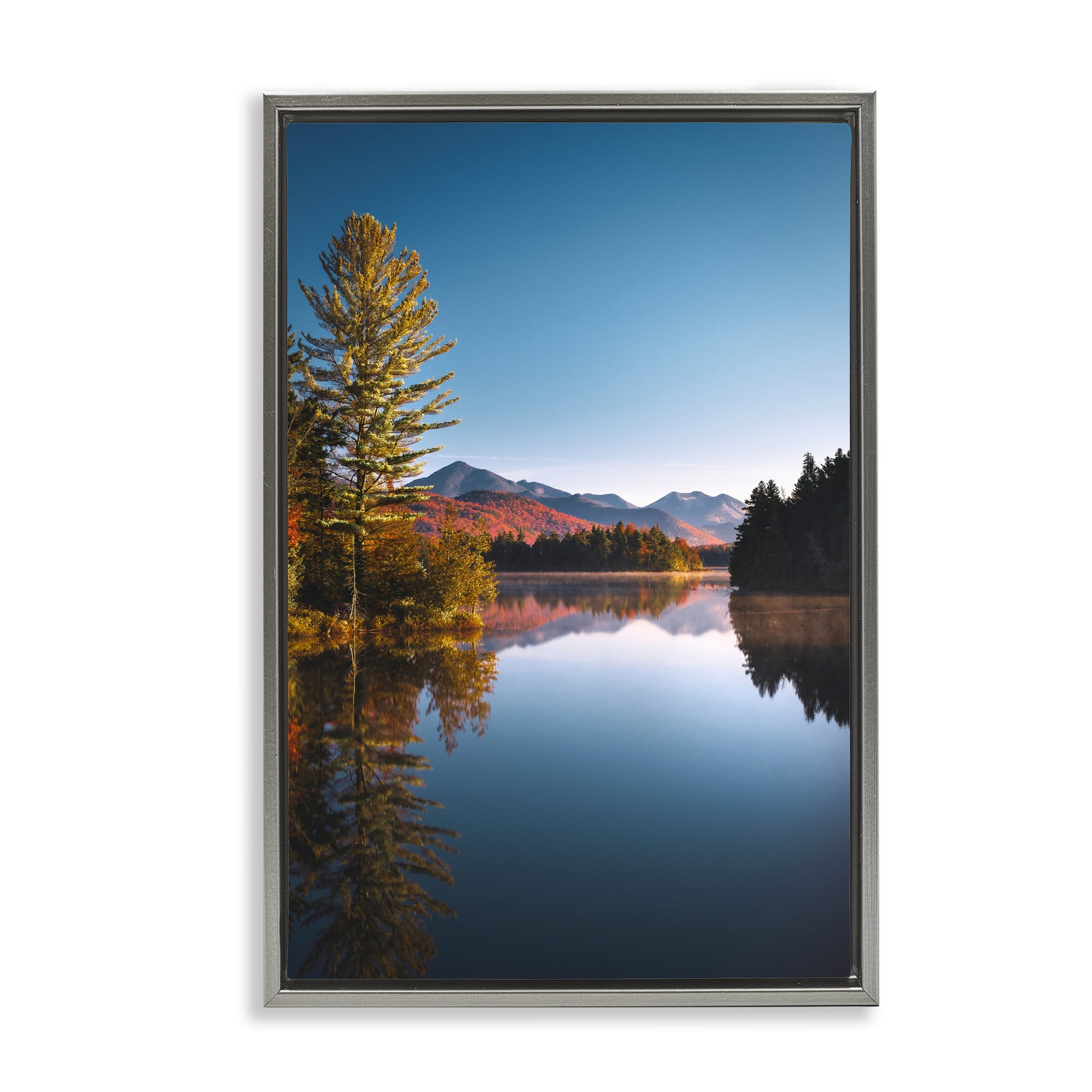 Stupell Industries Autumn Morning Wilderness Gray Framed Floater Canvas Wall Art, design by Jonathan Zaharek