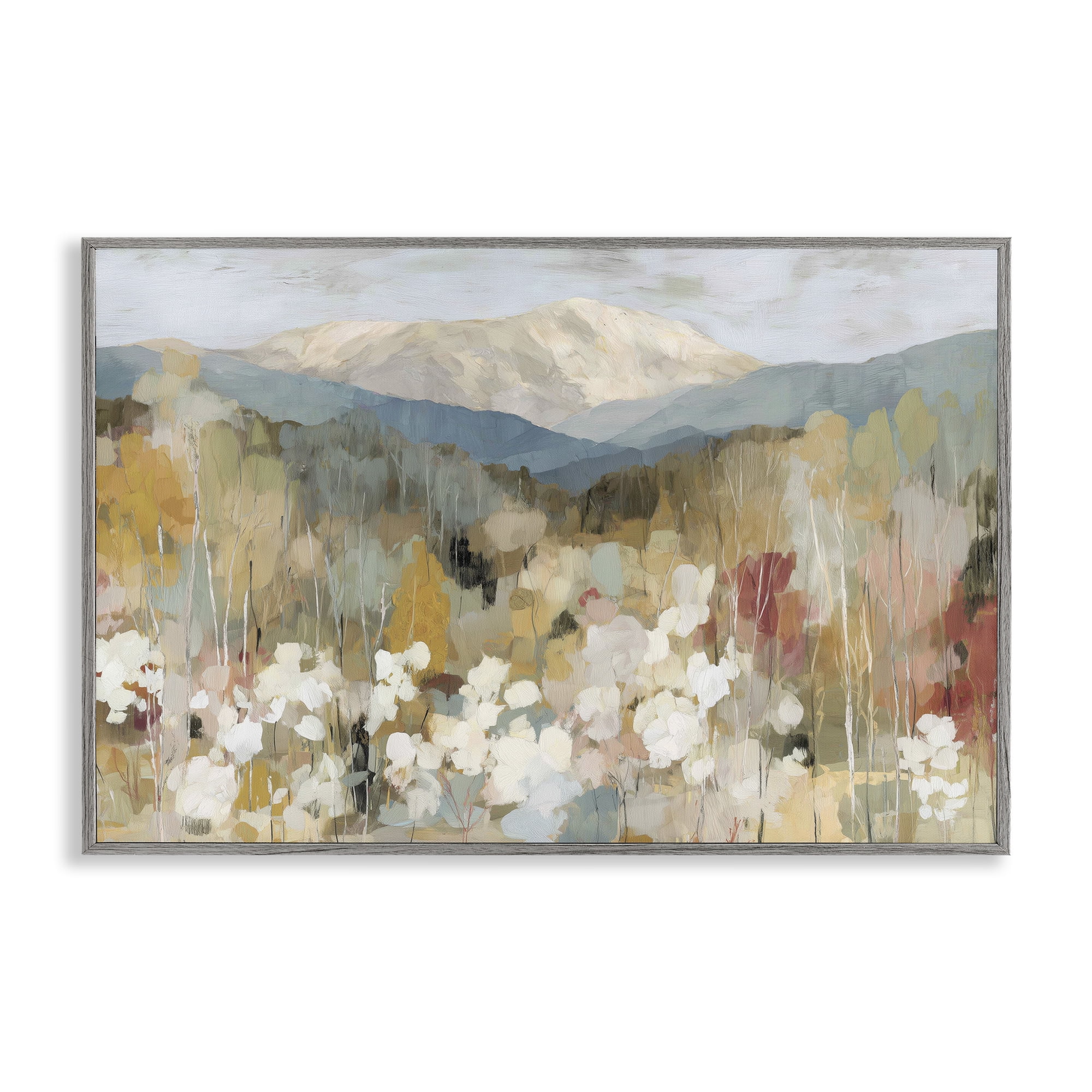 Stupell Industries Autumn Mountain Meadow Gray Framed Giclee Art, design by Chromatic Storm Studio