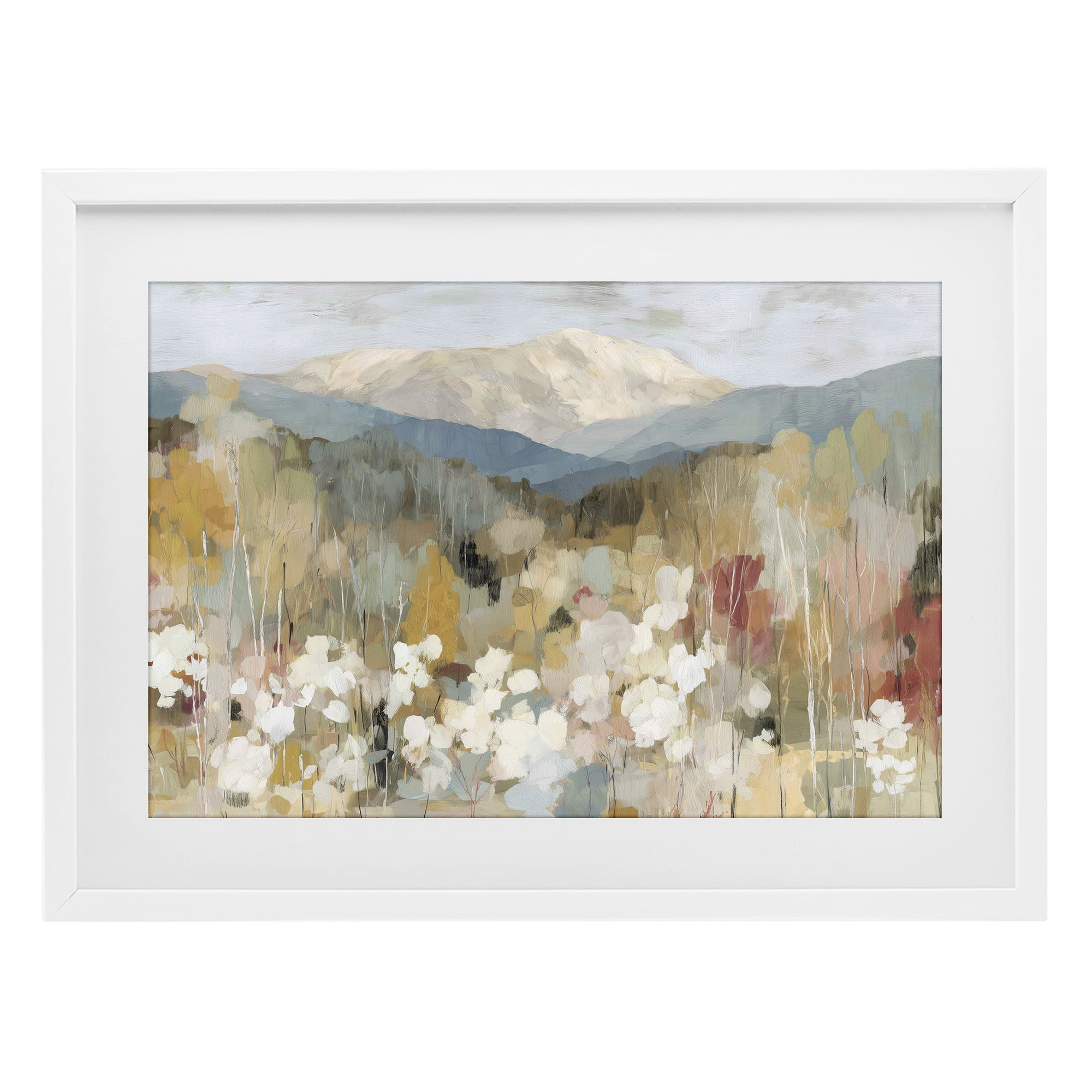 Stupell Industries Autumn Mountain Meadow White Framed Print Under Glass, design by Chromatic Storm Studio