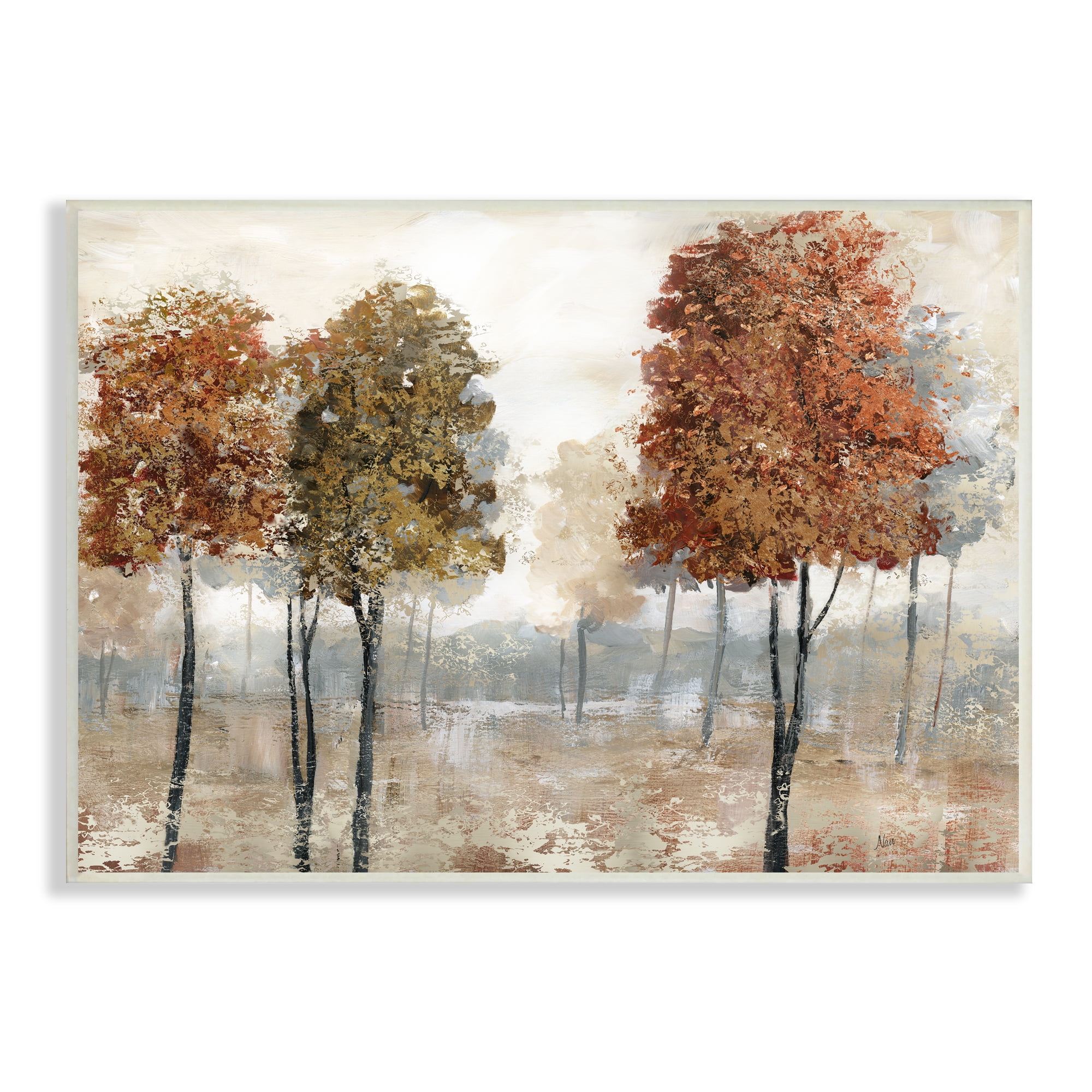 Autumn Orchard Tree Landscape Vintage Country Meadow Wall Plaque