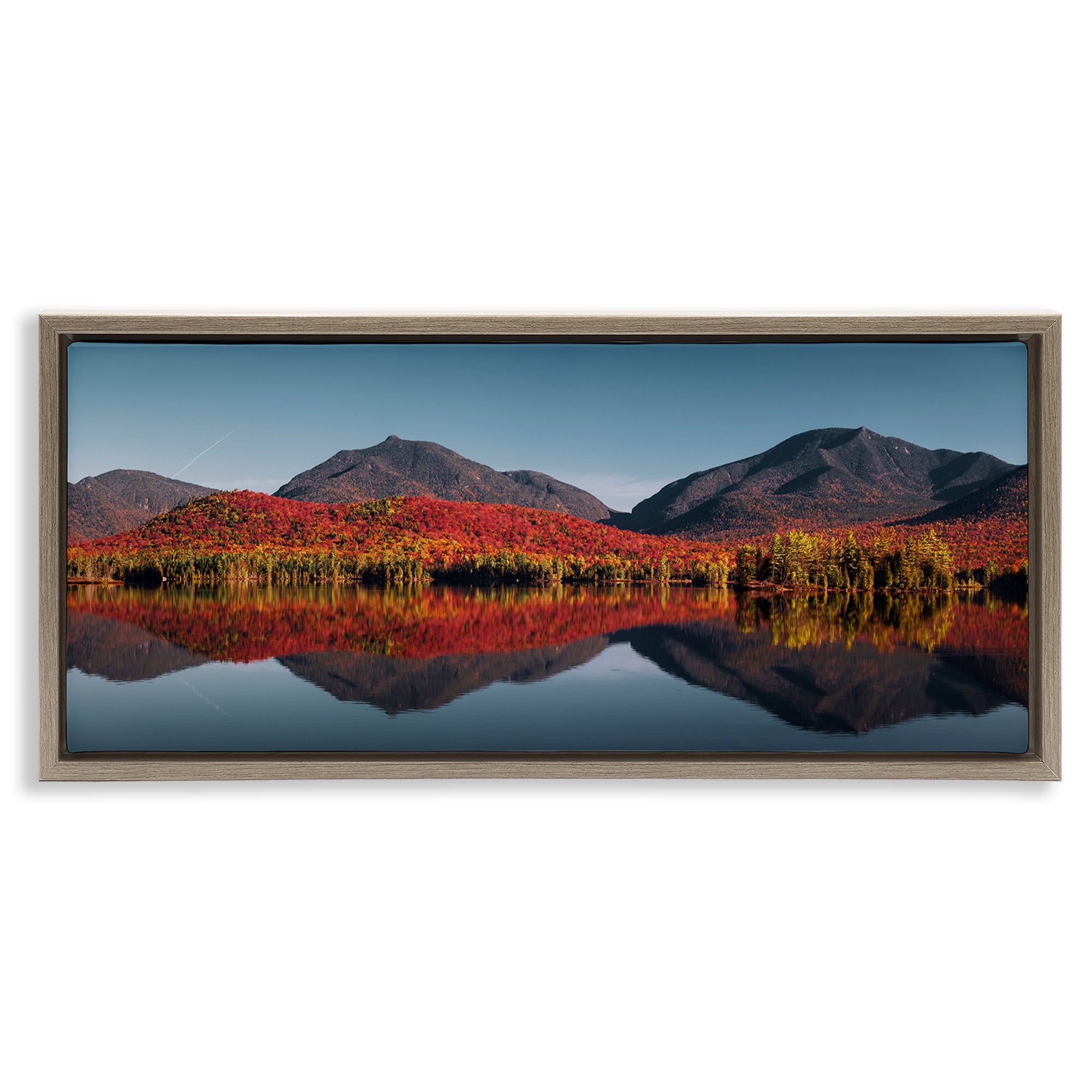 Stupell Industries Autumn Panorama Reflections Brown Framed Floater Canvas Wall Art, design by Jonathan Zaharek