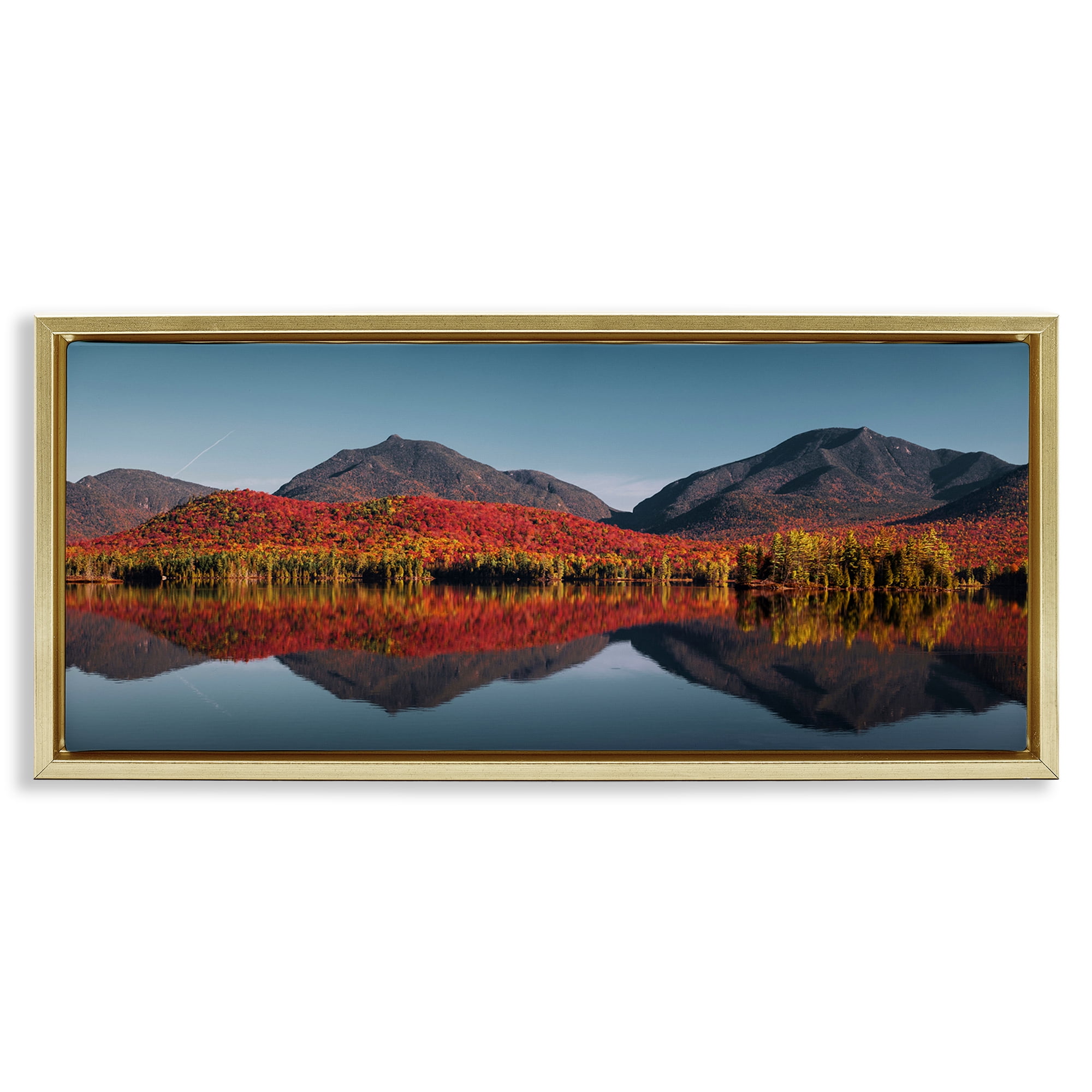 Stupell Industries Autumn Panorama Reflections Gold Framed Floater Canvas Wall Art, design by Jonathan Zaharek