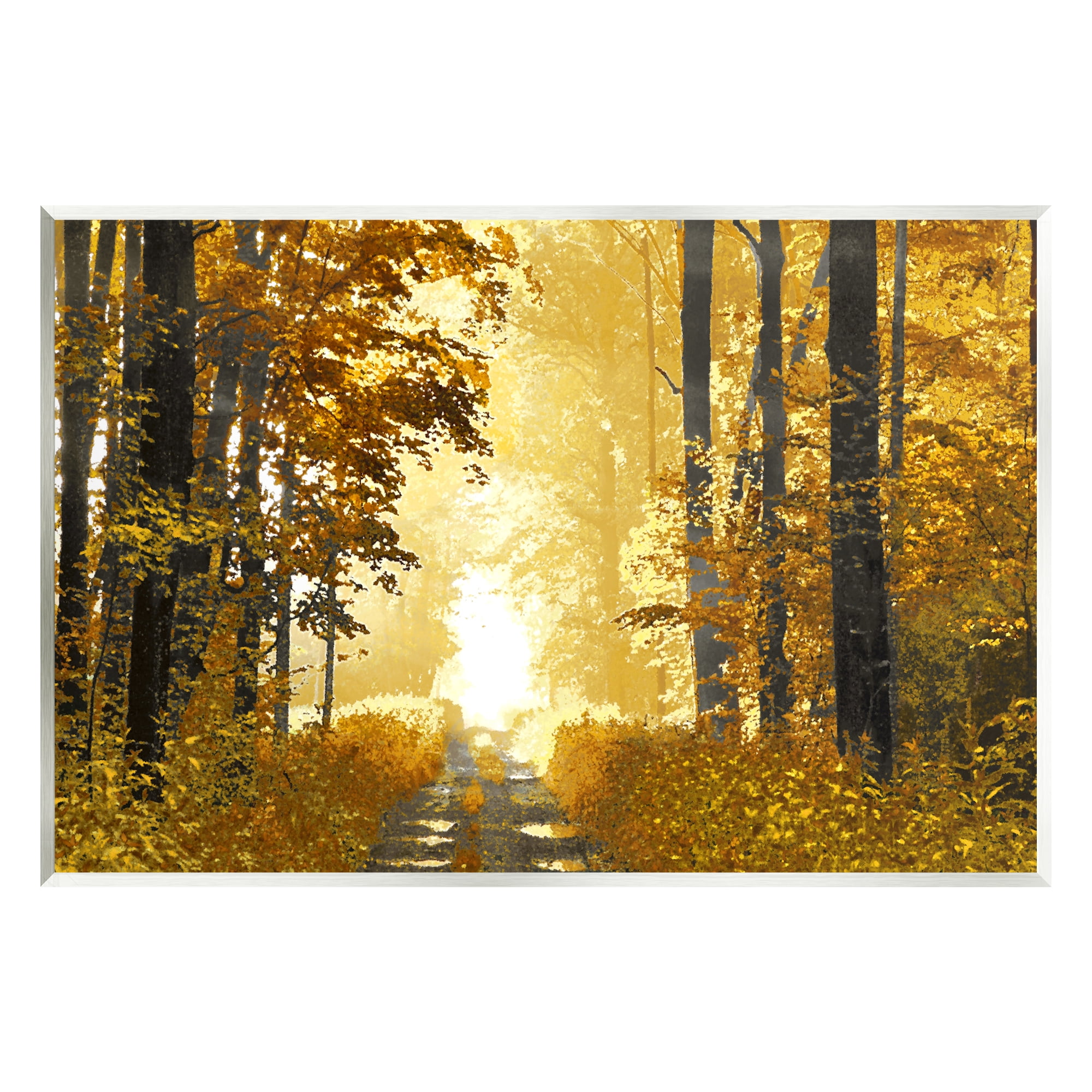 Stupell Industries Autumn Path Landscape Nature Painting Unframed Art Print Wall Art, 19 x 13