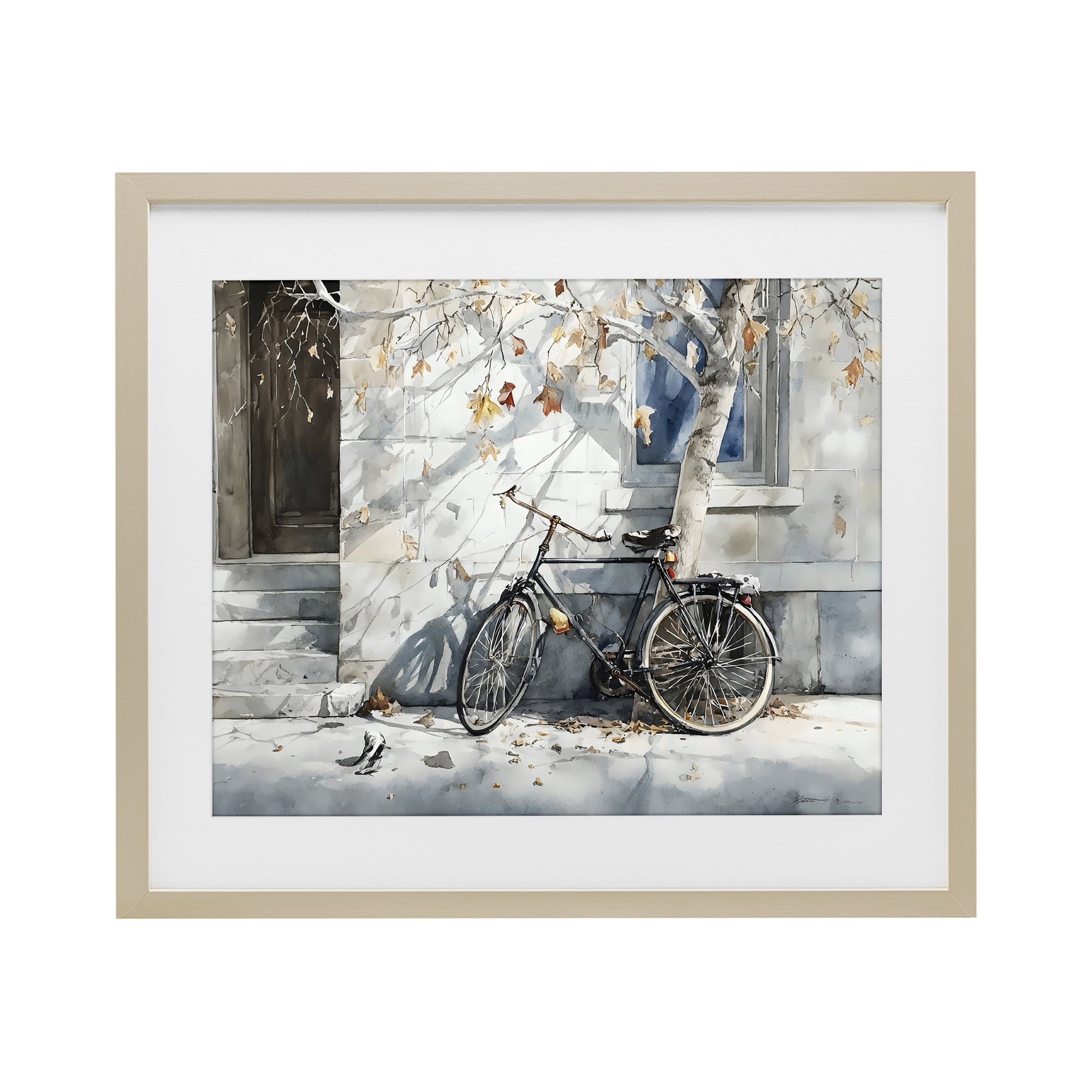 Stupell Industries Autumn Ride on Quiet Street Birch Framed Print Under Glass, design by Franklyn Gregory