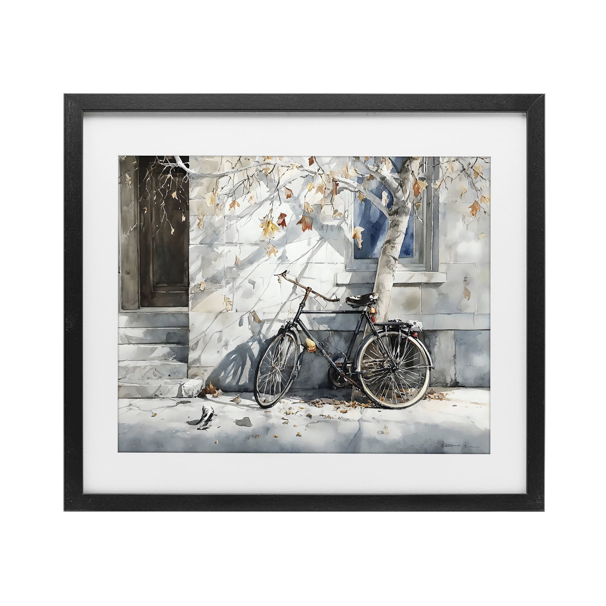 Stupell Industries Autumn Ride on Quiet Street Black Framed Print Under Glass, design by Franklyn Gregory