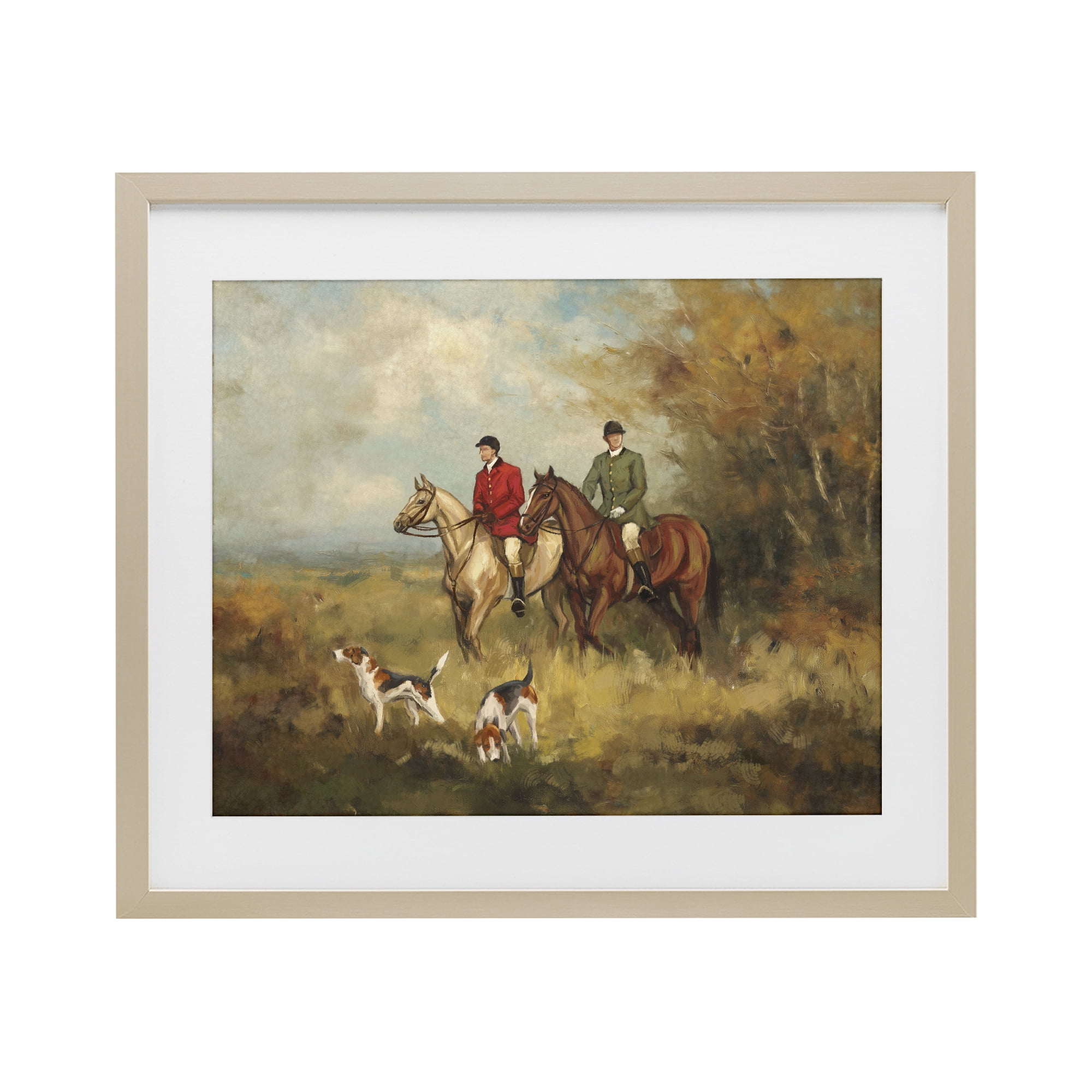 Stupell Industries Autumn Riders with Hounds Birch Framed Print Under Glass, design by Ziwei Li
