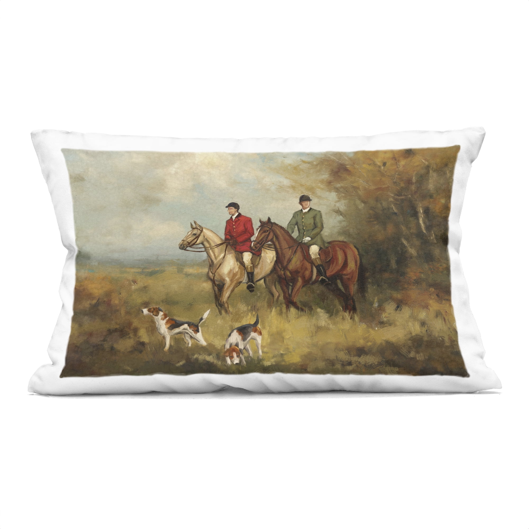 Stupell Industries Autumn Riders with Hounds Decorative Printed Throw Pillow, design by Ziwei Li, 14 x 7 x 20