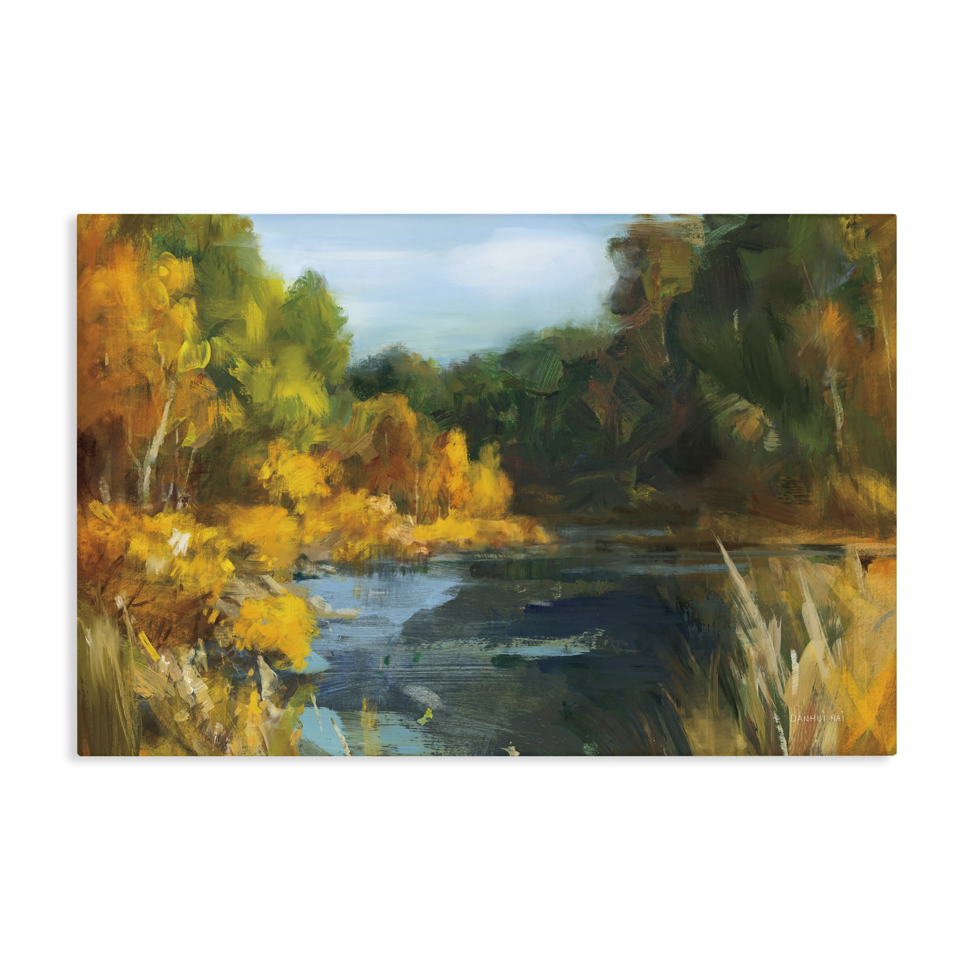 Stupell Industries Autumn River Bend Abstract Canvas Wall Art, design by Danhui Nai
