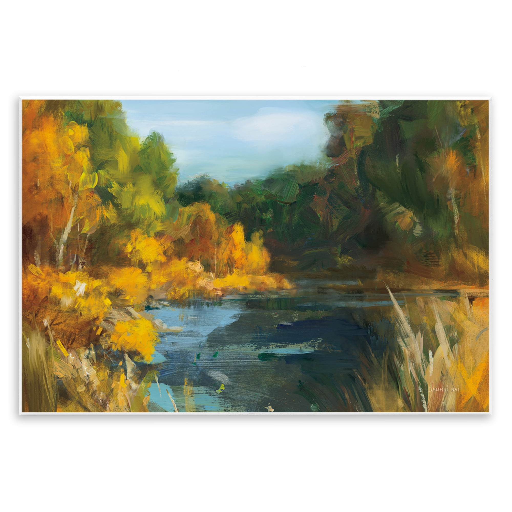Stupell Industries Autumn River Bend Abstract Wall Plaque Art, design by Danhui Nai