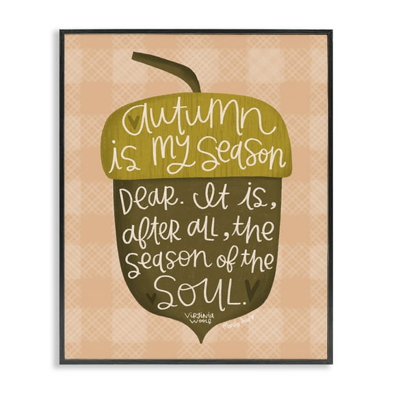 Stupell Industries Autumn Season Of My Soul Quotes and Sayings Painting Black Framed Art Print Wall Art, 24 x 30