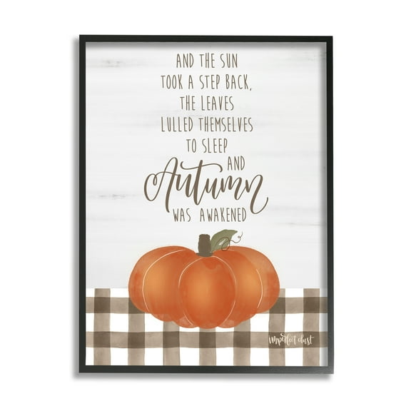 Stupell Industries Autumn Seasonal Phrase Inspirational Painting Black Framed Art Print Wall Art, 11 x 14