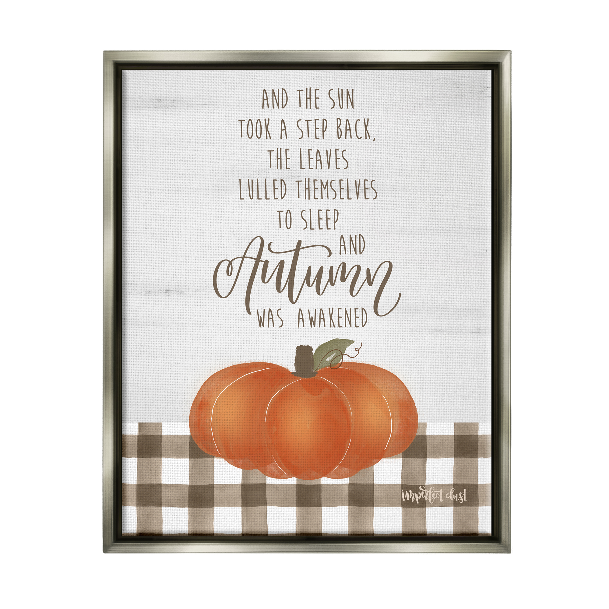 Stupell Industries Autumn Seasonal Phrase Inspirational Painting Gray Floater Framed Art Print Wall Art, 17 x 21