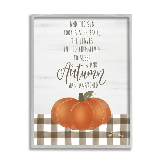 Stupell Industries Autumn Seasonal Phrase Inspirational Painting Gray Framed Art Print Wall Art, 24 x 30