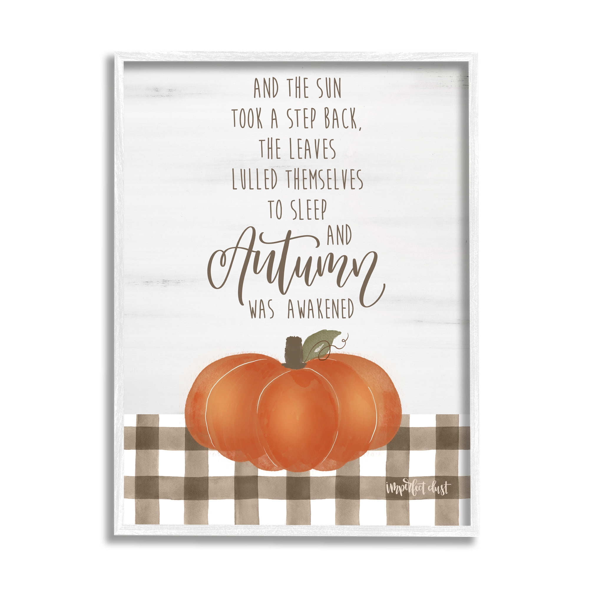 Stupell Industries Autumn Seasonal Phrase Inspirational Painting White Framed Art Print Wall Art, 24 x 30