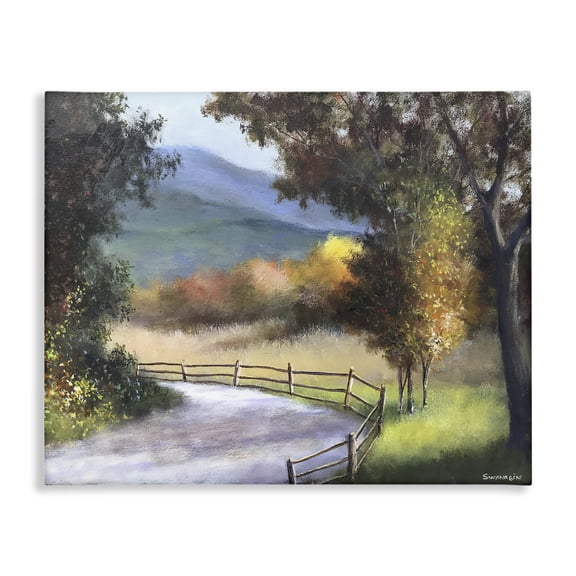 Stupell Industries Autumn Shade & Path Landscape & Nature Painting Wrapped Canvas Canvas Art Print Wall Art, 20 x 16