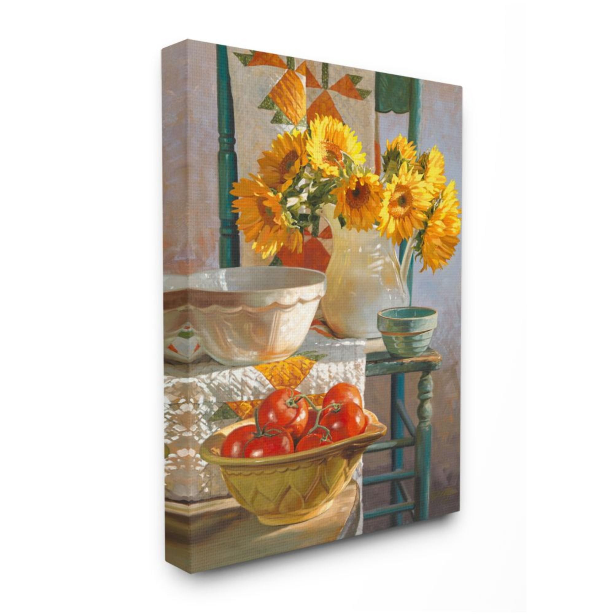 Stupell Industries Autumn Sunflower Harvest Country Chair Still Life Design by Heide Presse, 36" x 48"