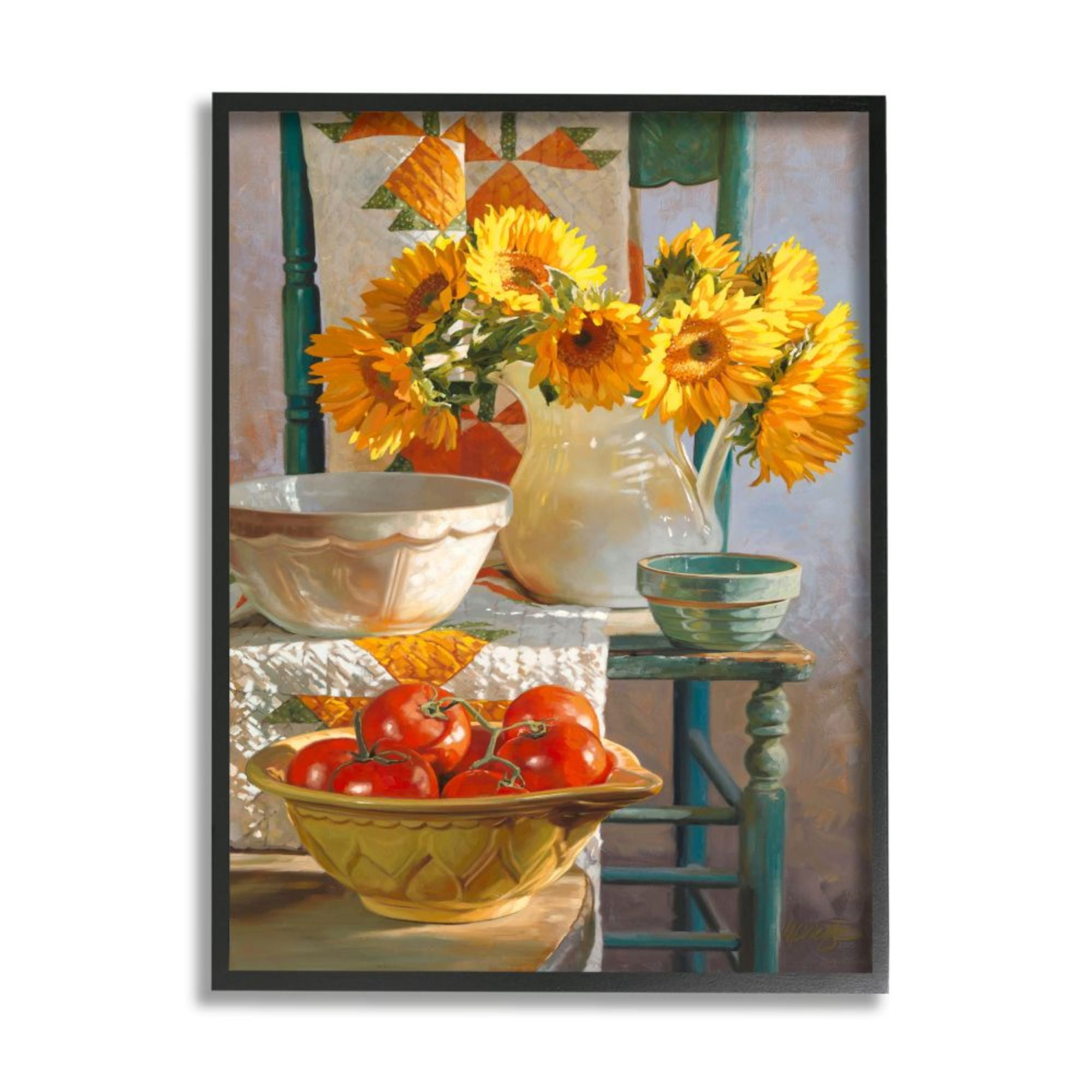 Stupell Industries Autumn Sunflower Harvest Country Chair Still Life Design by Heide Presse