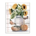 thumbnail image 1 of Stupell Industries Autumn Sunflower Jar Orange Monarch Butterflies Botanical & Floral Painting Unframed Art Print Wall Art, 10 x 15, 1 of 6