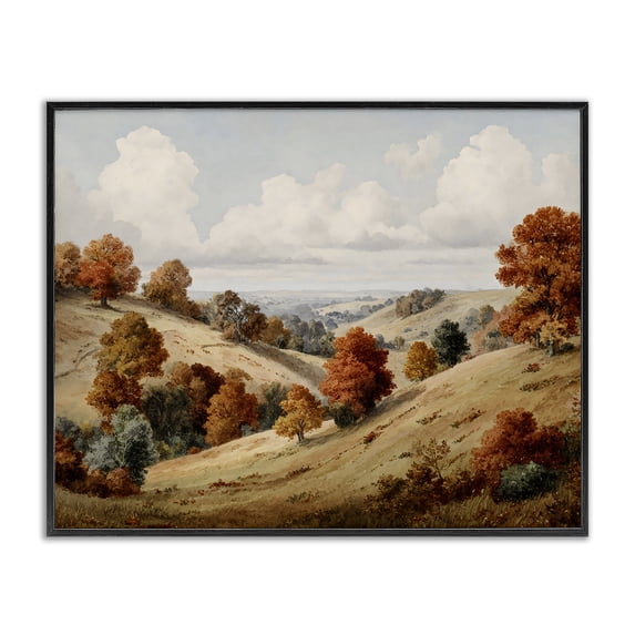 Stupell Industries Autumn Tree Lined Hills Black Framed Giclee Art, design by LSR Design Studio