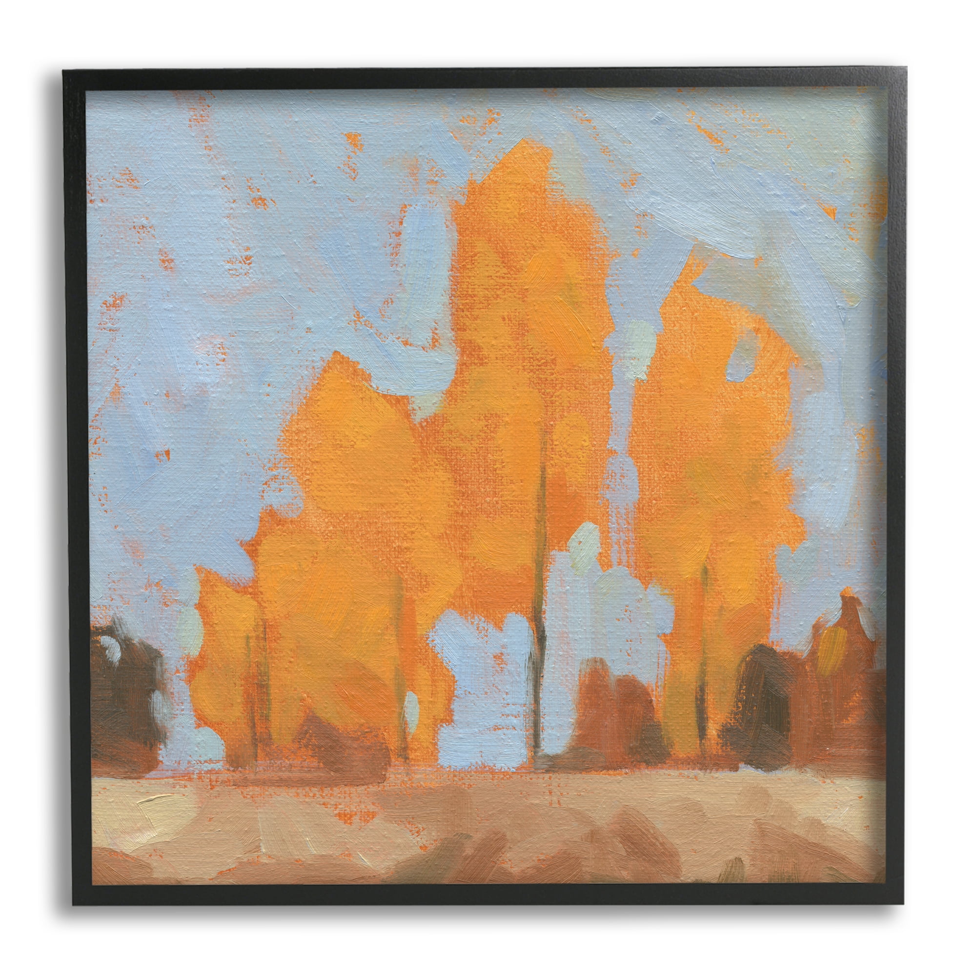 Stupell Industries Autumn Trees Brilliant Orange Leaves Soft Blue Sky, 12 x 12, Designed by Jacob Green