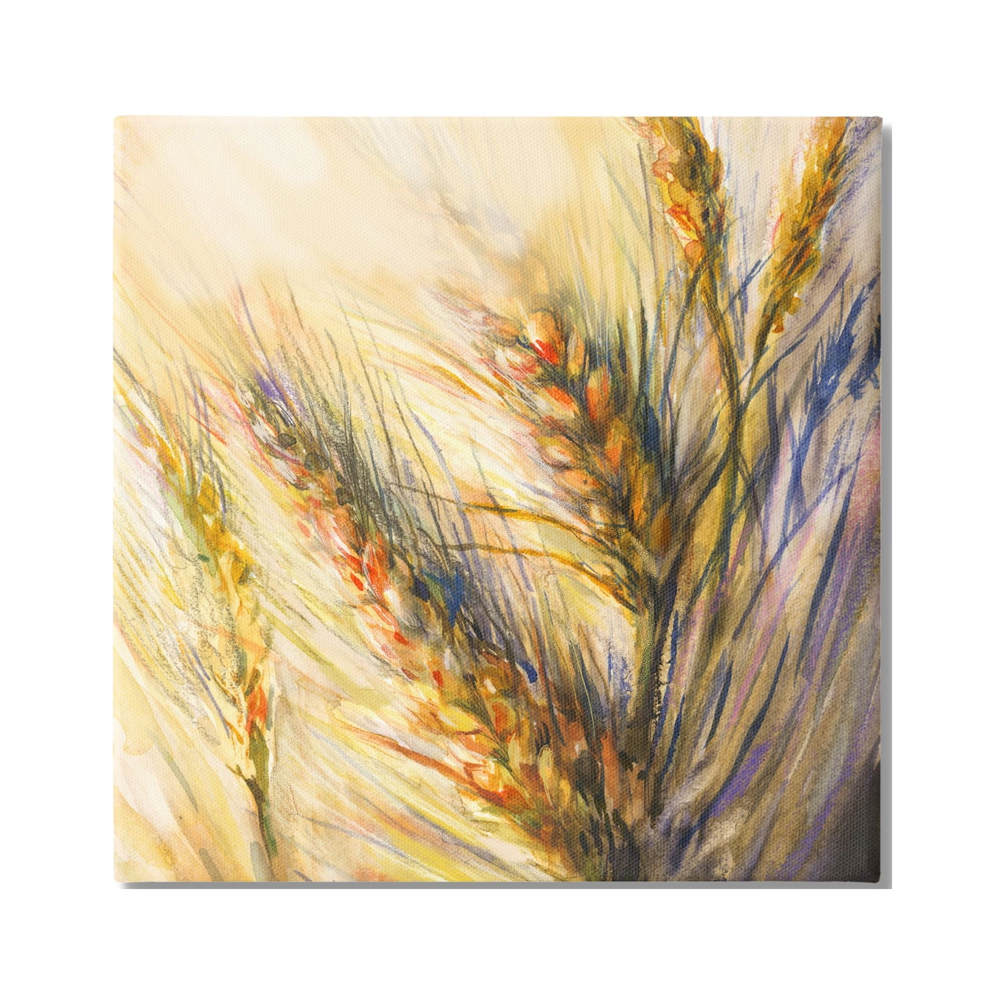 Stupell Industries Autumn Wheat Painting Botanical & Floral Painting Gallery Wrapped Canvas Print Wall Art, 24 x 24