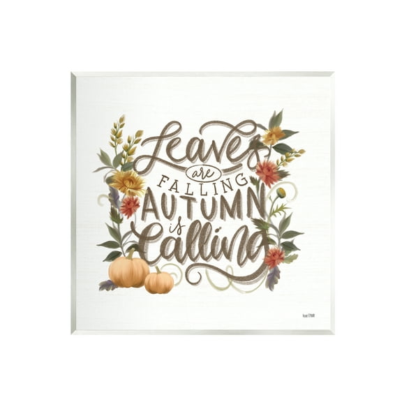 Stupell Industries Autumn is Calling Phrase Inspirational Painting Unframed Art Print Wall Art, 12 x 12