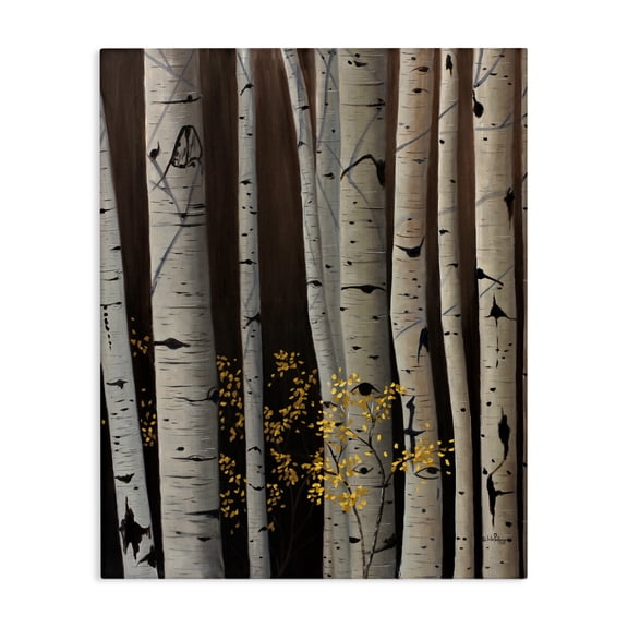 Stupell Industries Autumnal Birch Tree Trunks Canvas Wall Art design by Julie Peterson, 48 x 36