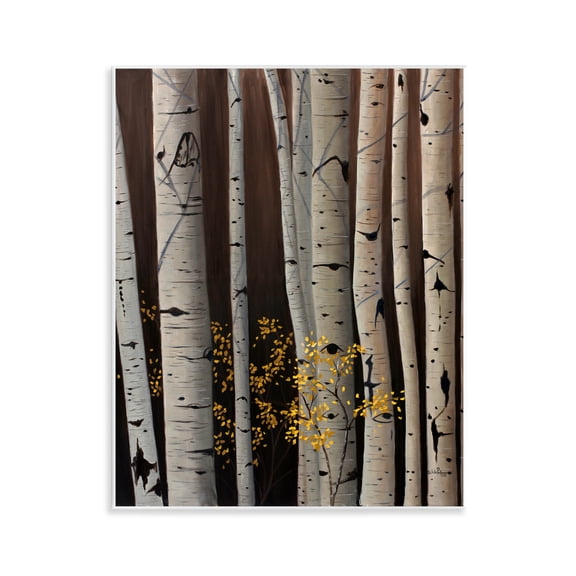 Stupell Industries Autumnal Birch Tree Trunks Wall Plaque Art design by Julie Peterson, 14 x 11
