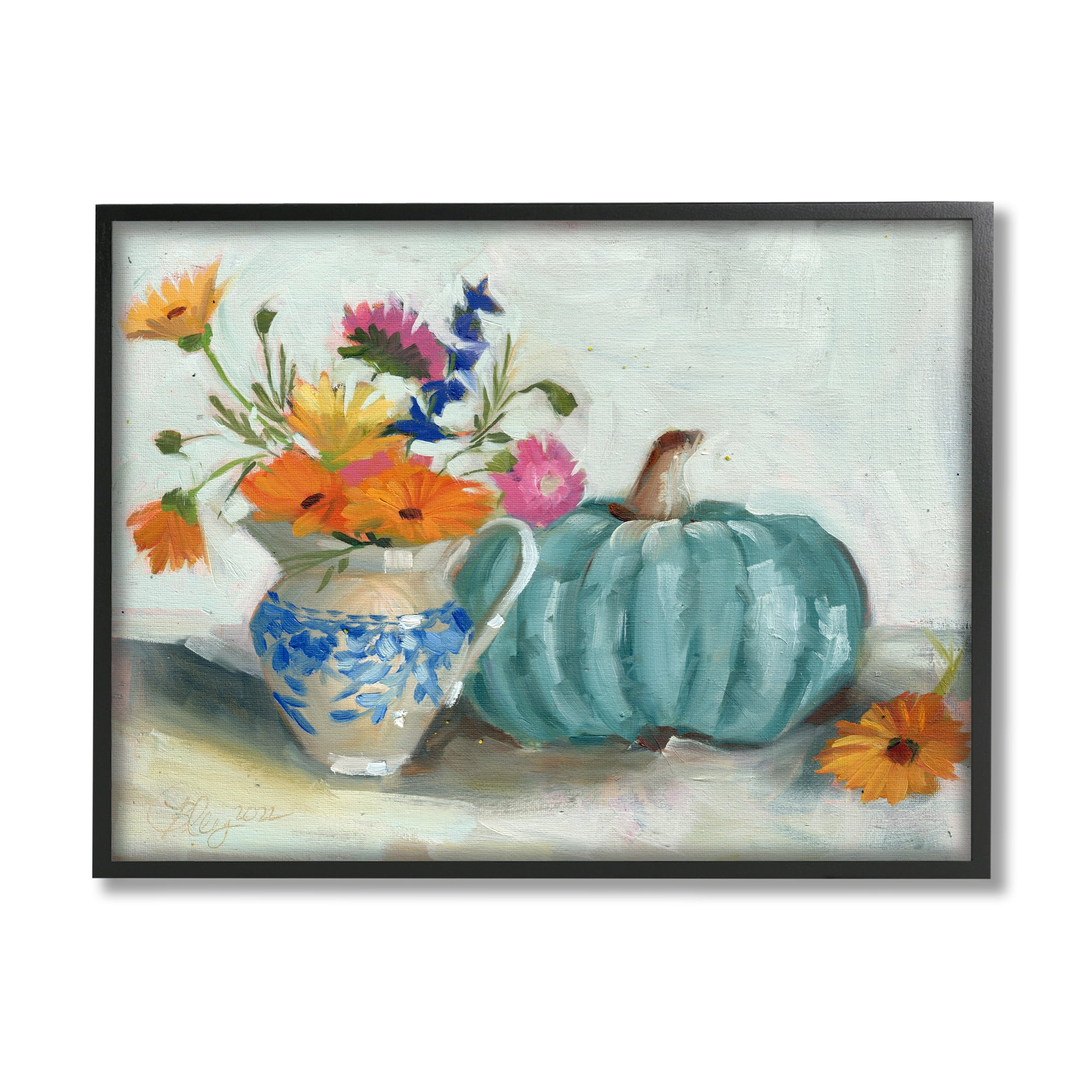 Stupell Industries Autumnal Botanicals Still Life Botanical & Floral Painting Black Framed Art Print Wall Art, 20 x 16