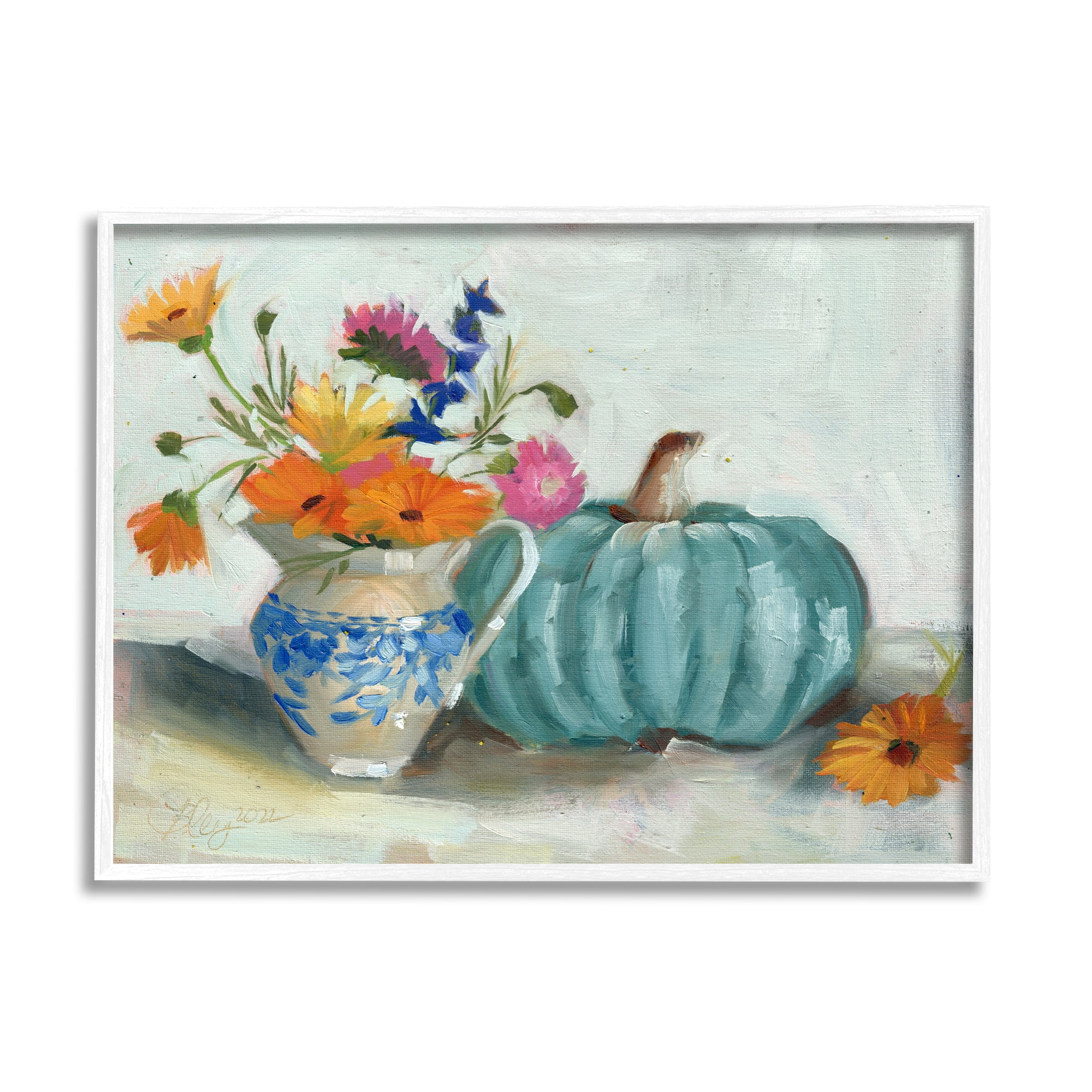 Stupell Industries Autumnal Botanicals Still Life Botanical & Floral Painting White Framed Art Print Wall Art, 20 x 16