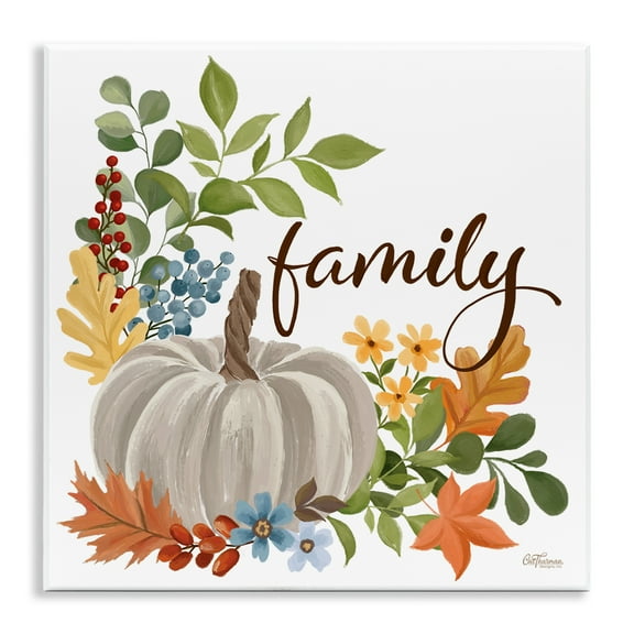 Stupell Industries Autumnal Family Pumpkin Holiday Painting Unframed Art Print Wall Art, 12 x 12
