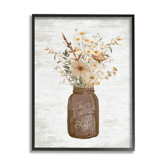 Stupell Industries Autumnal Flower Arrangement Holiday Painting Black Framed Art Print Wall Art, 11 x 14