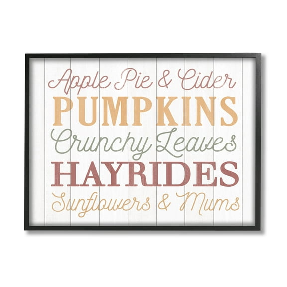 Stupell Industries Autumnal Fun Activities List Graphic Art Black Framed Art Print Wall Art, Design by Dogwood Portfolio