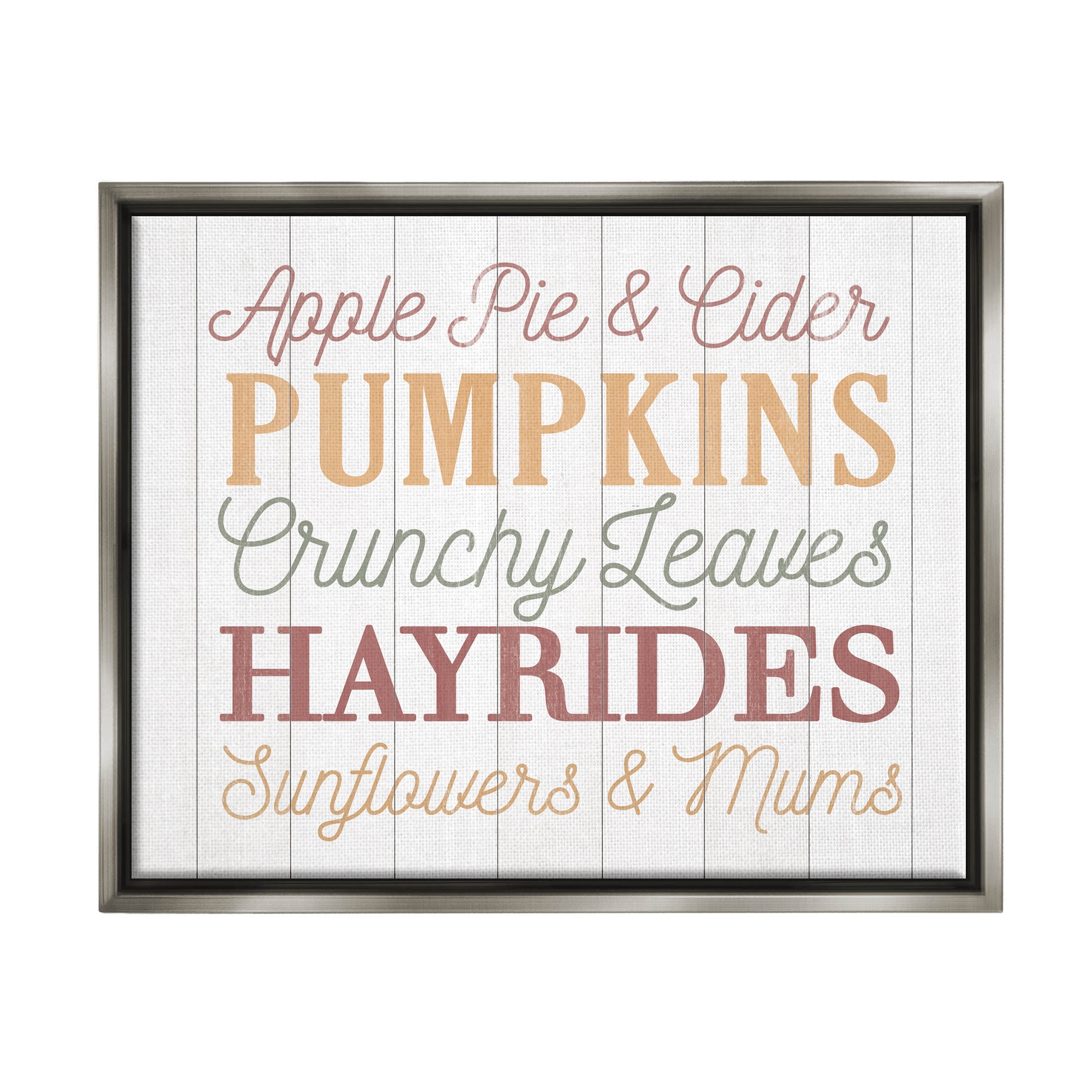 Stupell Industries Autumnal Fun Activities List Graphic Art Luster Gray Floating Framed Canvas Print Wall Art, Design by Dogwood Portfolio