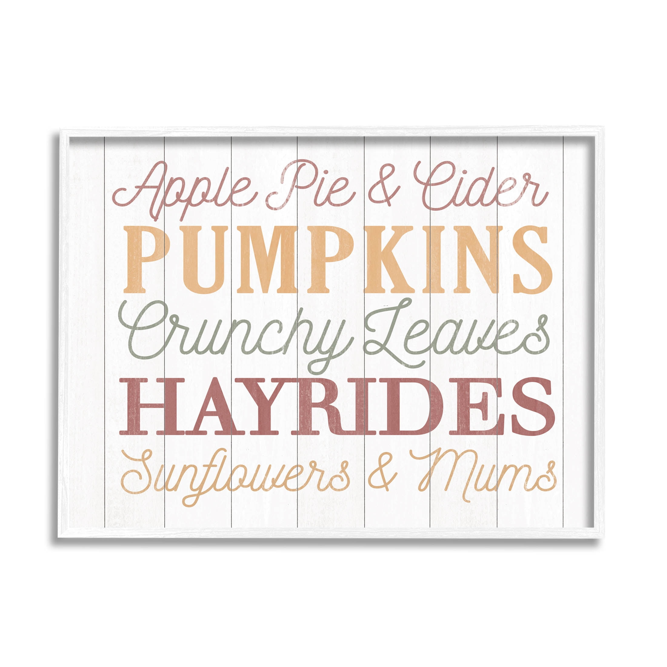 Stupell Industries Autumnal Fun Activities List Graphic Art White Framed Art Print Wall Art, Design by Dogwood Portfolio