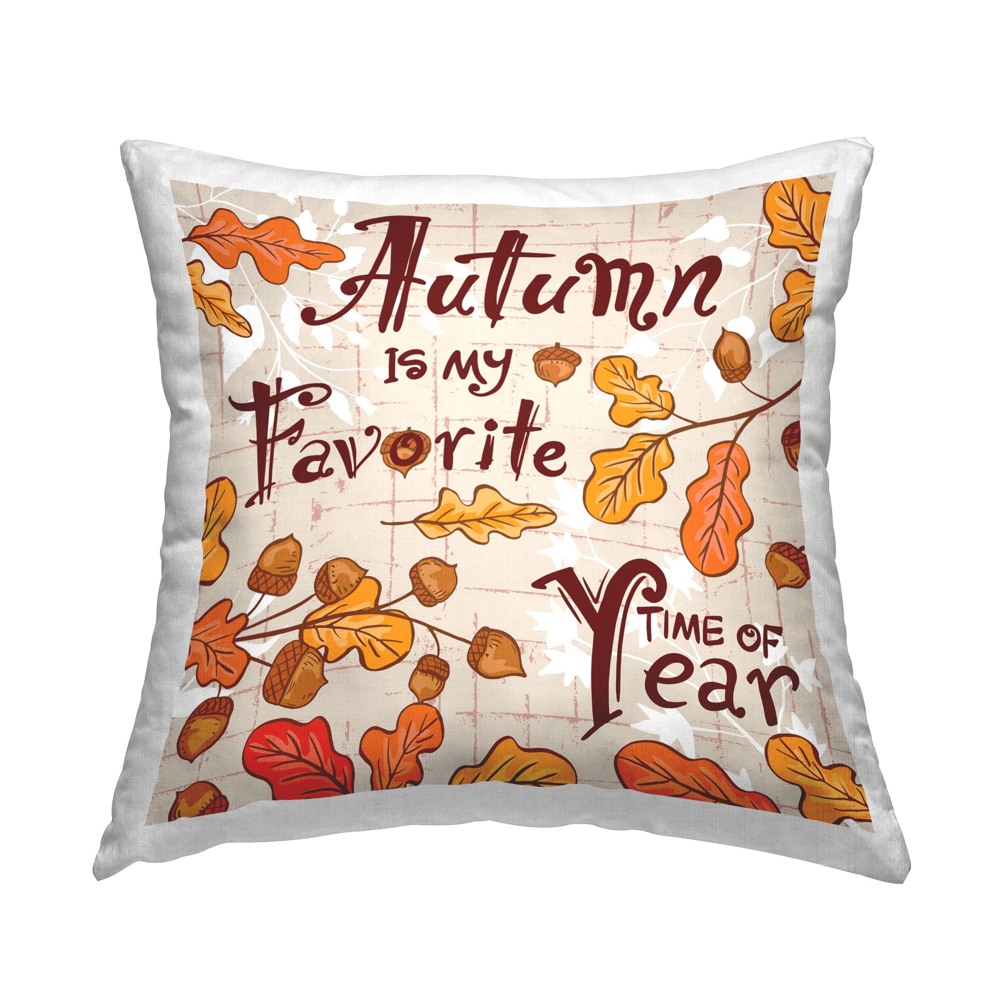 Stupell Industries Autumnal Leaf Pattern Decorative Printed Throw Pillow Design by Diane Labombarbe