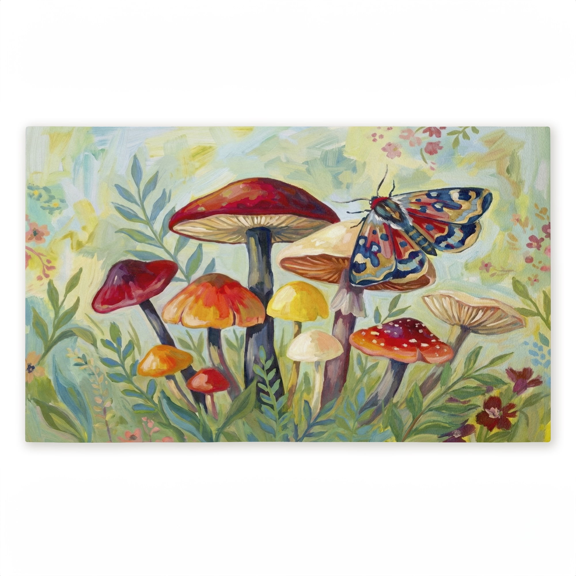 Stupell Industries Autumnal Mushrooms & Butterfly Printed Outdoor Door Floor Mat, design by Imagine It Images