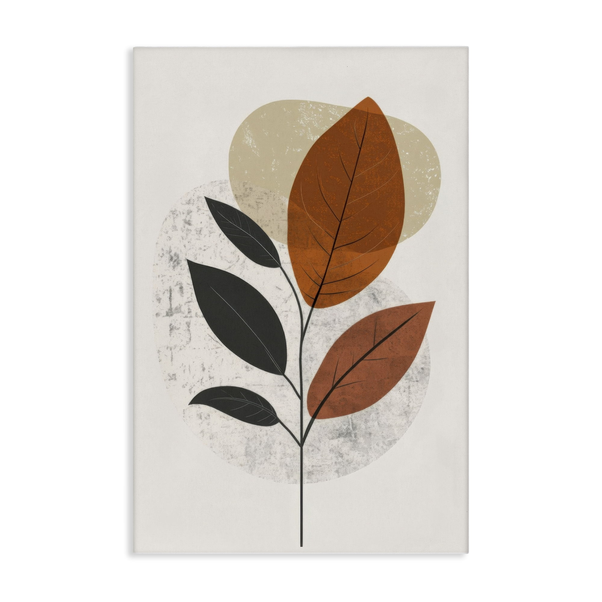 Stupell Industries Autumnal Neutral Leaves Plants & Flowers Painting Wrapped Canvas Art Print Wall Art, 16 x 24