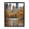 thumbnail image 1 of Stupell Industries Contemporary Autumnal New York Across River Black Floating Frame Canvas Art, 17 x 21, by Amelia Noyes, 1 of 7